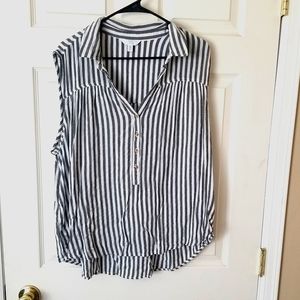 Grey/white Striped Tank Top